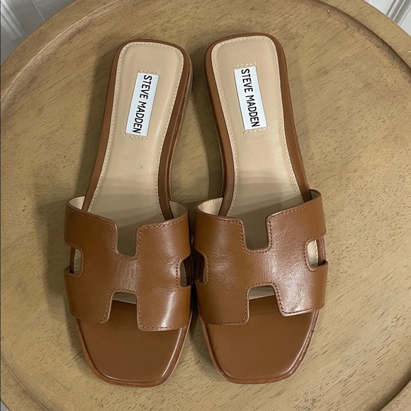 Steve Madden Hayden Slide Sandals in Cognac Size 8 - Picture 4 of 5